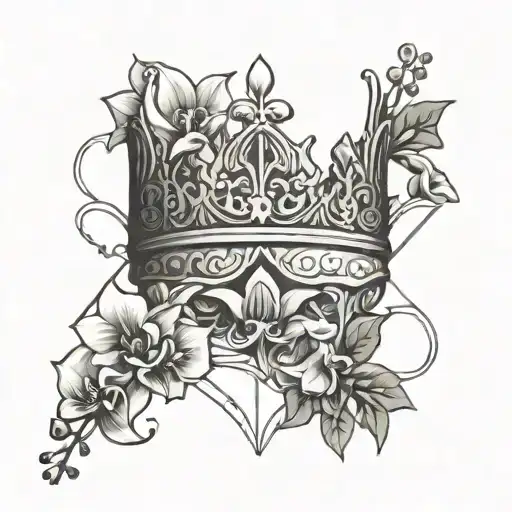 Crown And Orchid Intertwined