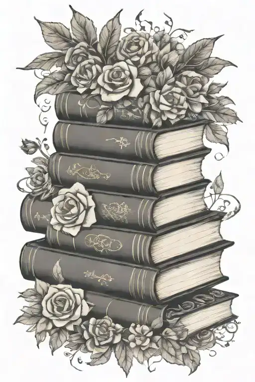 Spooky Books Surrounded By Florals