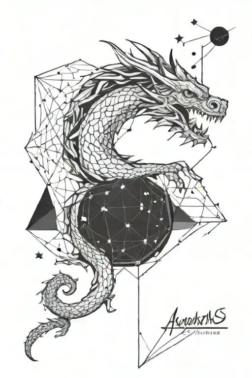 Dragon And Aquarius Constellation Merging Together