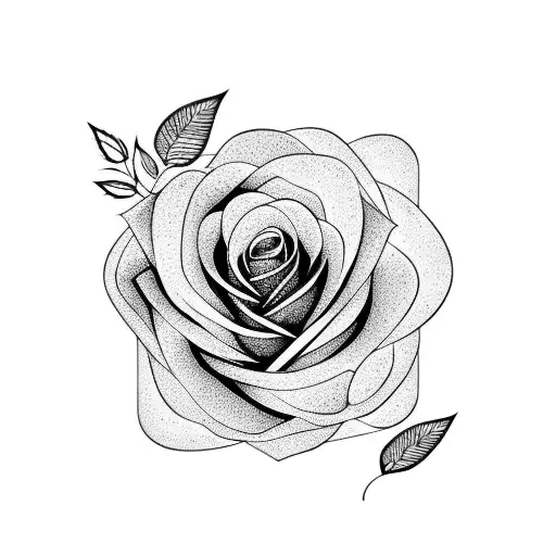 Rose And Leaf On Blackened Background