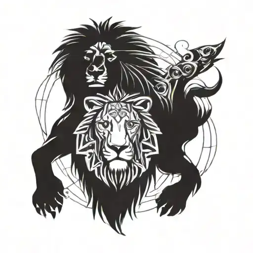 Lion Mystic Moon Hippie