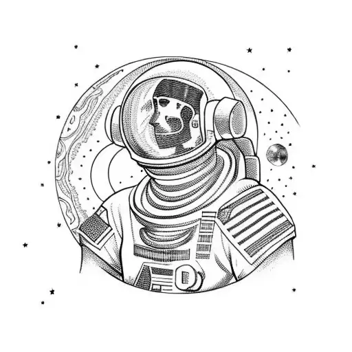 Astronaut In Front Of The Moon With A Rope Around His Neck