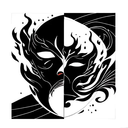 Fire And Mask Split In Half