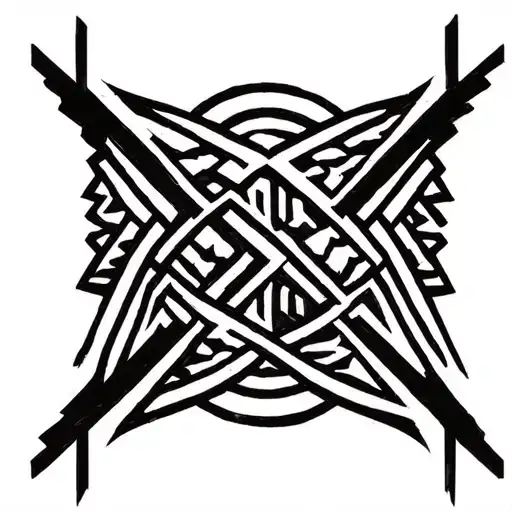 Abstract Design Featuring Mountian Landscape