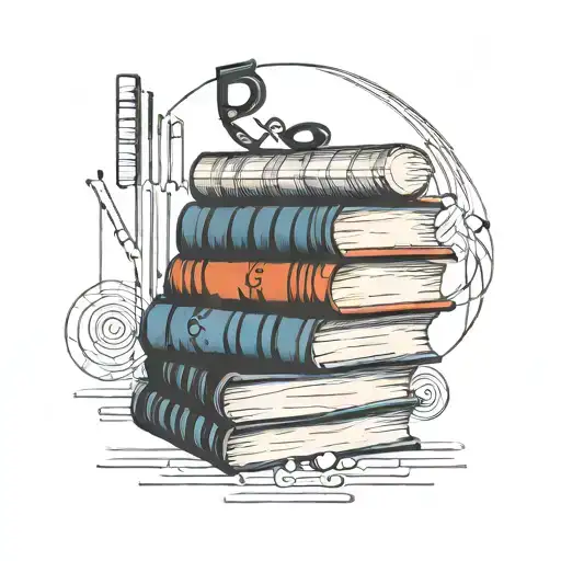 A Minimalist Tattoo Of A Stack Of Books With A Subtle Music Note Incorporated Into The Design