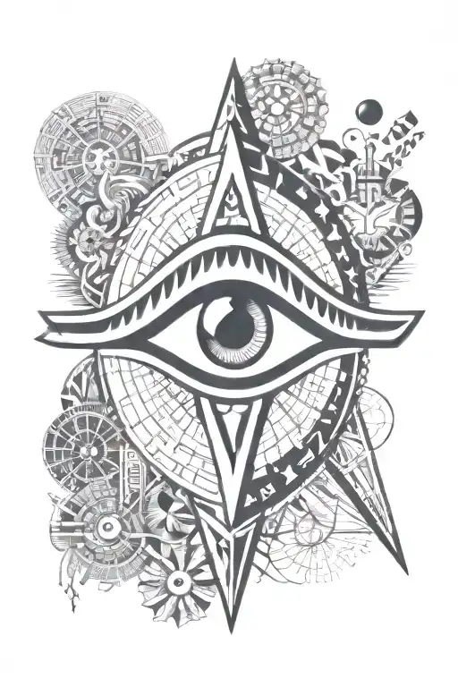 An Eye Of Horus Surrounded By Symbols Of Different Countries The Client Has Traveled To