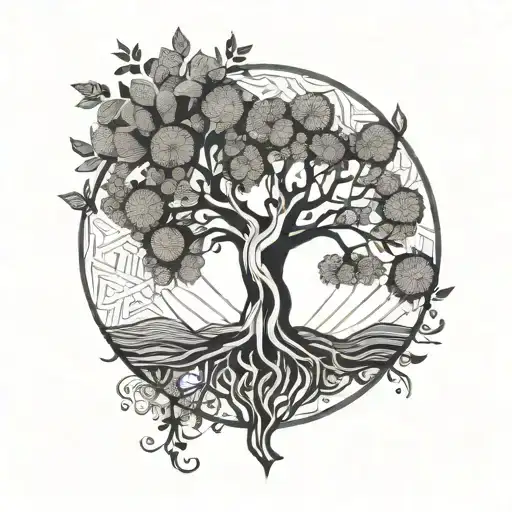 Tree Of Life In Circular Patern