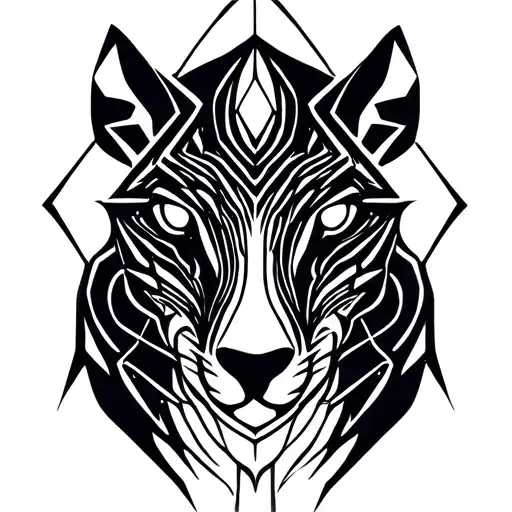 Fantasy Animal Geometric Curvy Lines Connecting Different