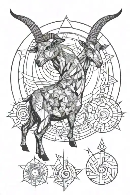 Moon And Aquarious And Goat