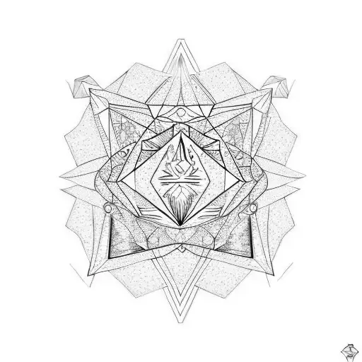 Forrest In Geometric Diamond With Two Thin Circles