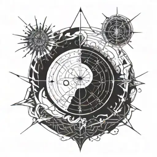 Yin And Yang Compass Rose