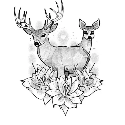 Deer Silhouet With The Name Lily