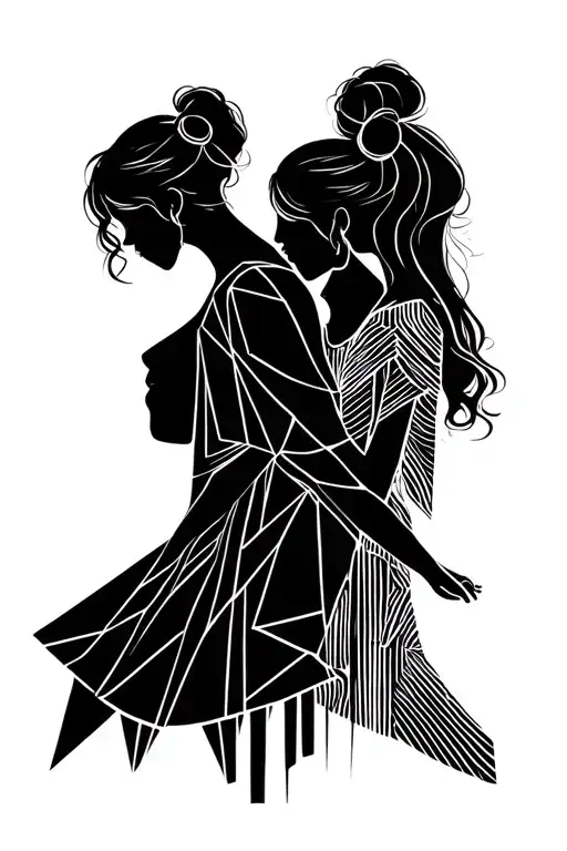 Father With Two Girls