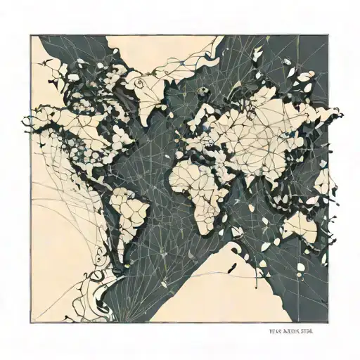 World Map Floating In Water