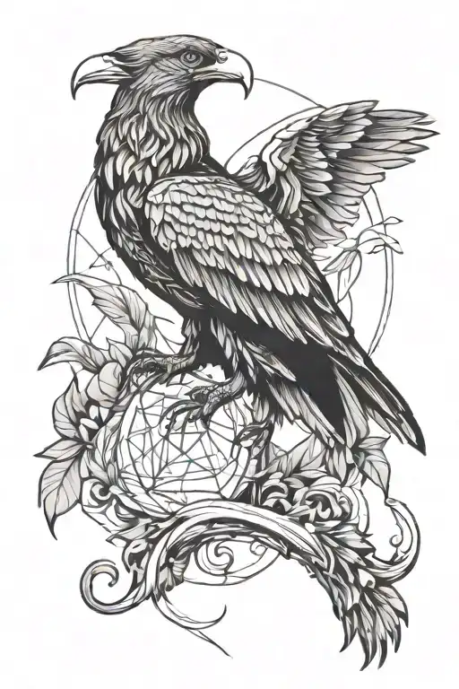 Phonix With Scorpio And Eagle Perched