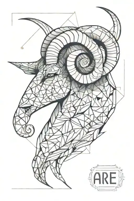 Aries Astrological Sign In Geometric Shape