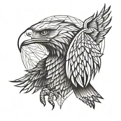 The Eagle Folded Its Wings Above Itself In The Shape Of A Heart