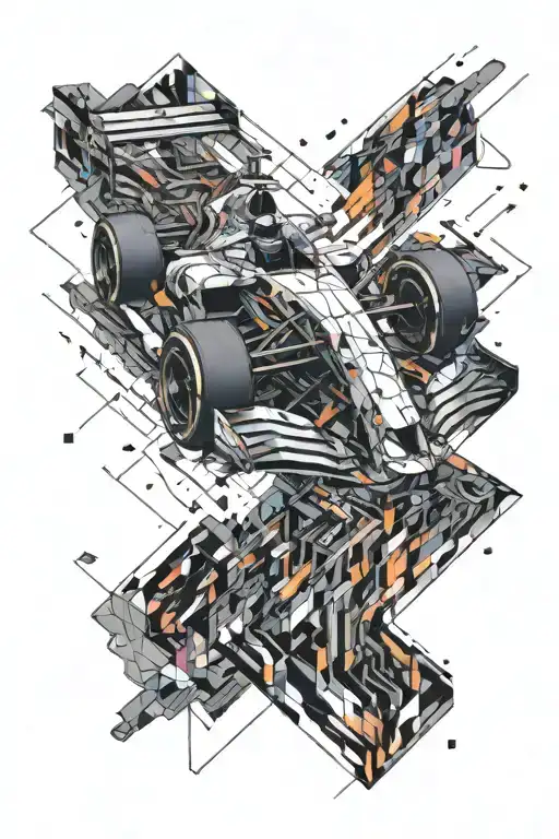 A Formula 1 Car Speeding Through A Galaxy Filled With Elements From Pc Games And Tabletop Games