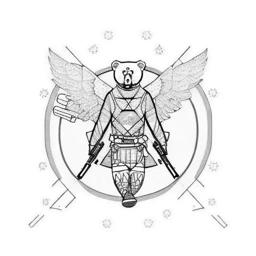 Bear With Guns And Wings