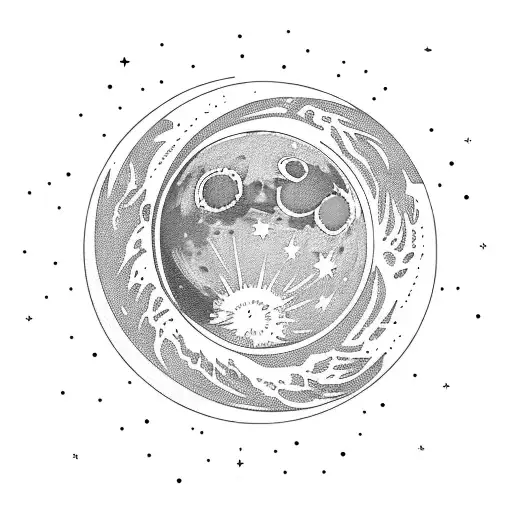 Moon Crushing In Space