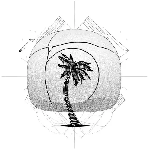 Palm Tree With Volleyball Ball