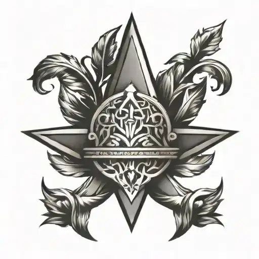 Tattoo Anvil Spear Laurel Wreath Crown Surrounded