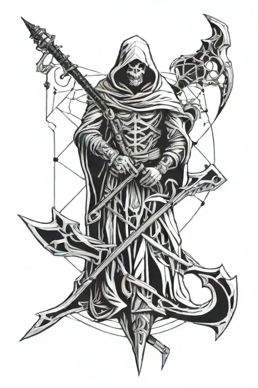 Graim Reaper Holding A Scythe