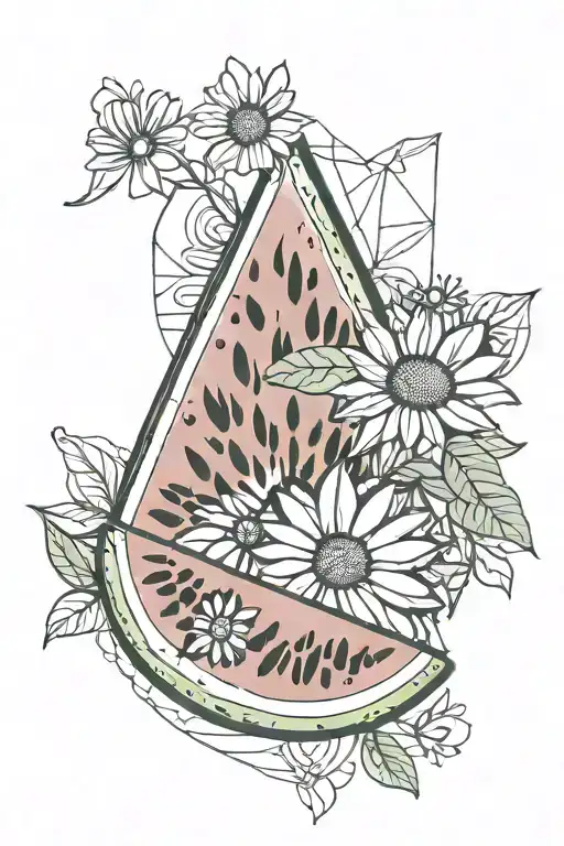 Watermelon With Daisy Flower