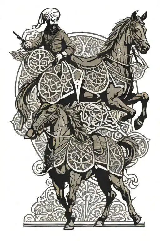 Ottoman And Horse Raider