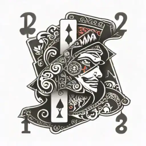 A Poker Card That Contains A Disney Face Inside To See Its Number And Suit