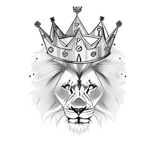 Lion With Crown And Jewels