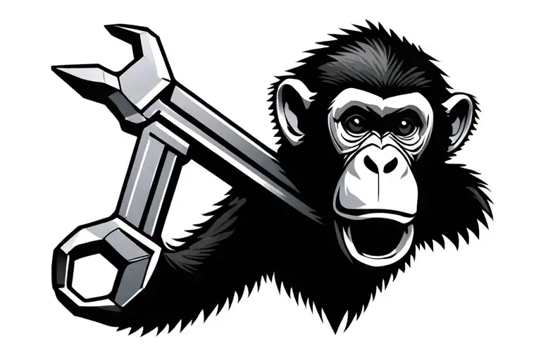 Monkey With Pipe Wrench