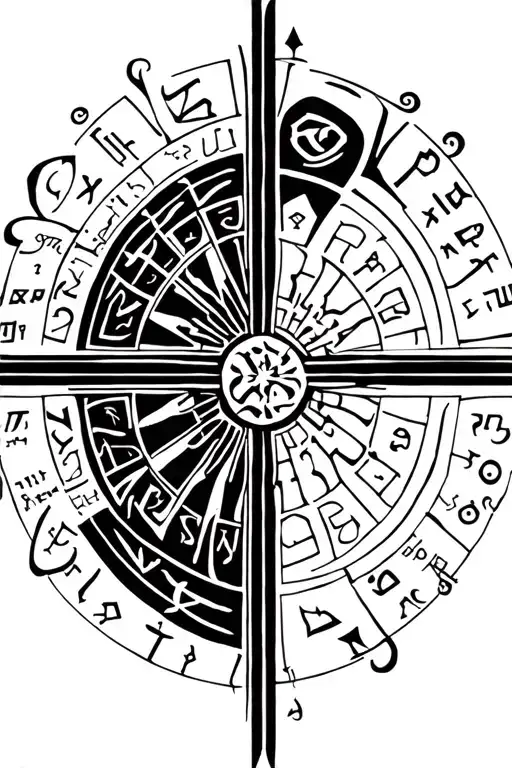 Turkic Runic Alphabet Circle