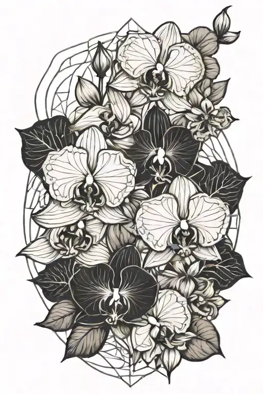 Elements And Orchid Flowers