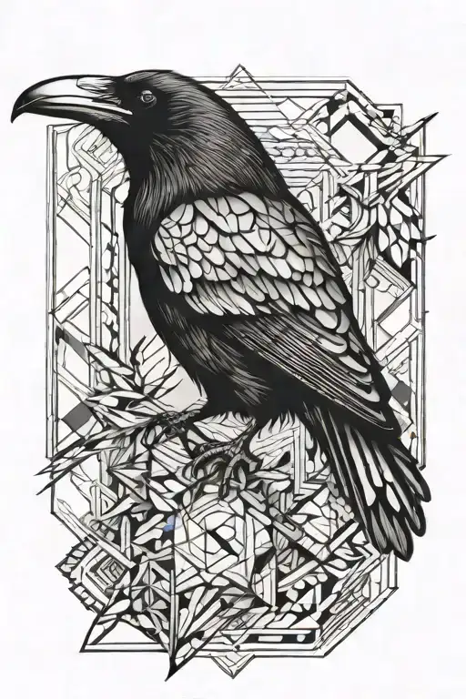 Raven On Forearm Sleeve