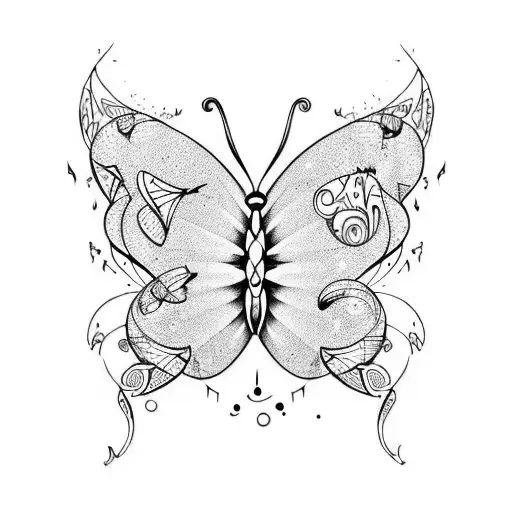 Butterfly With Music Sheet