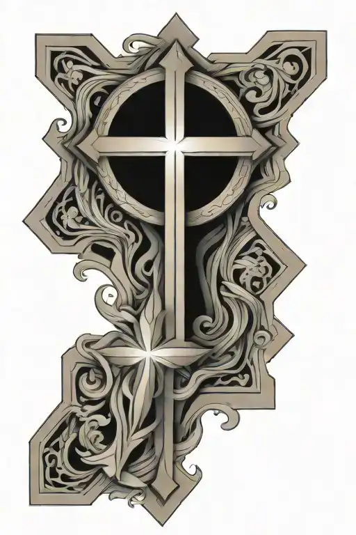 Cross With Mary Praying