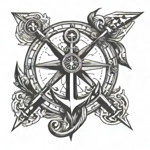 Anchor With Compass
