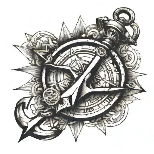 Anchor With Compass Combo