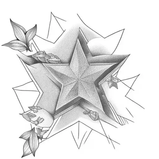 Simple Star Anise With 3 Small Star Anise Elements At Its Edges