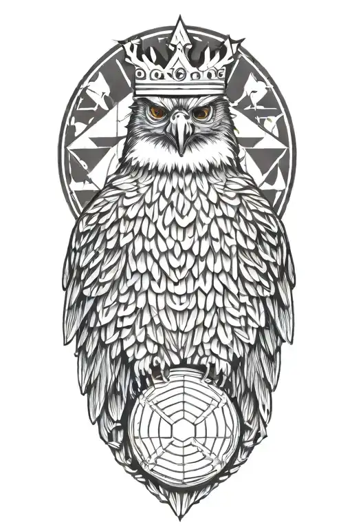 Falcon Wearing A Crown Holding A Giant Baseball