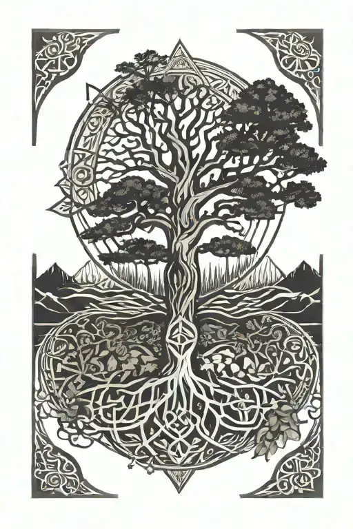Nordic Tree Of Life Warrior Protector