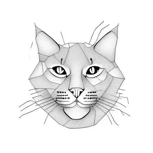 Very Minimalist Black Cat Silhouette