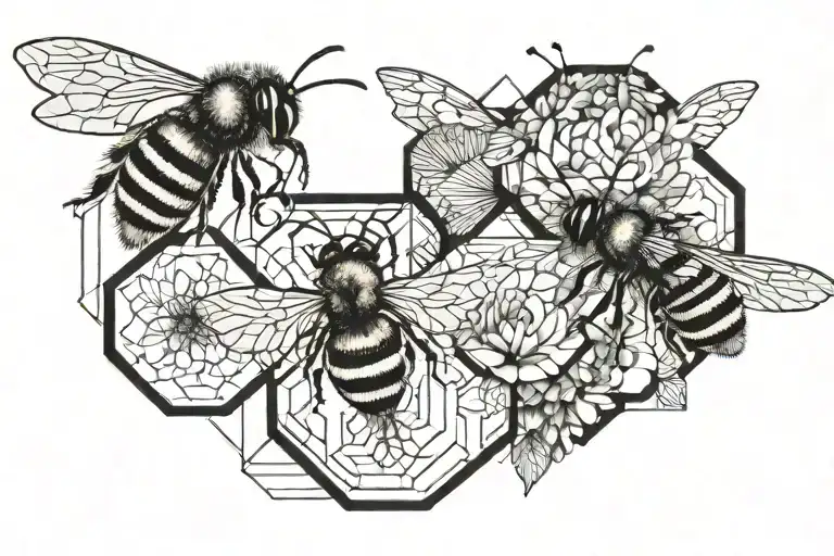 Two Chrocuses And A Bee Flying