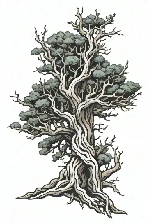 Ancient Bristlecone Pine Tree One Half Dead One Half Alive