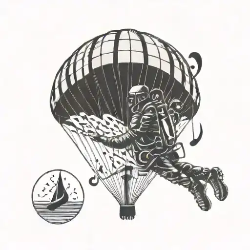 Paraglider And Music Notes