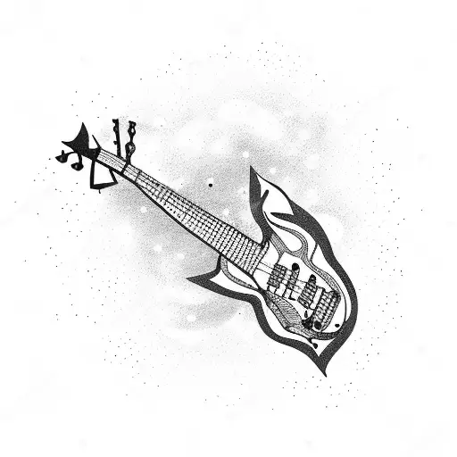 Dead Tree With A Bass Guitar In Space