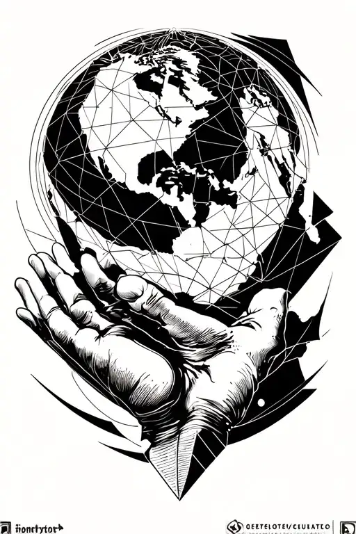 Atlas Holding The World Geometric Tatto