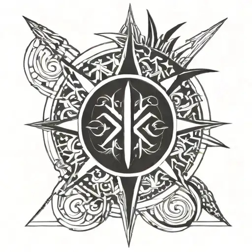 Sun And Trident Symbol