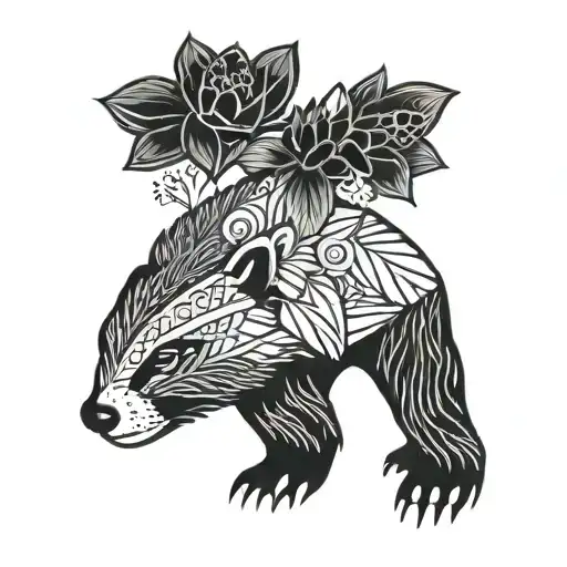 Honeybadger With Flower Crown